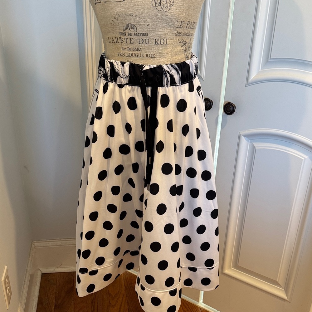 Adidas Black and White Polka Dot A-Line Skirt